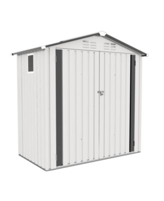6 x 3.6 Ft Outdoor Metal Storage Shed with Window, Lockable Door, Compact Garden Tool Shed