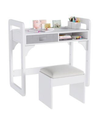 Desk and Chair Set- Wooden Writing Table with Storage Drawers and Pen Holder-  Study Desk for Kids