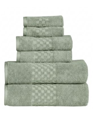 FEATHER & STITCH, NY Luna 6-Pc. Bath Towel Set - Sage, Bath Towel Set