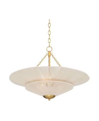  Griner Burnished Brass 3-Light Rope Chandelier