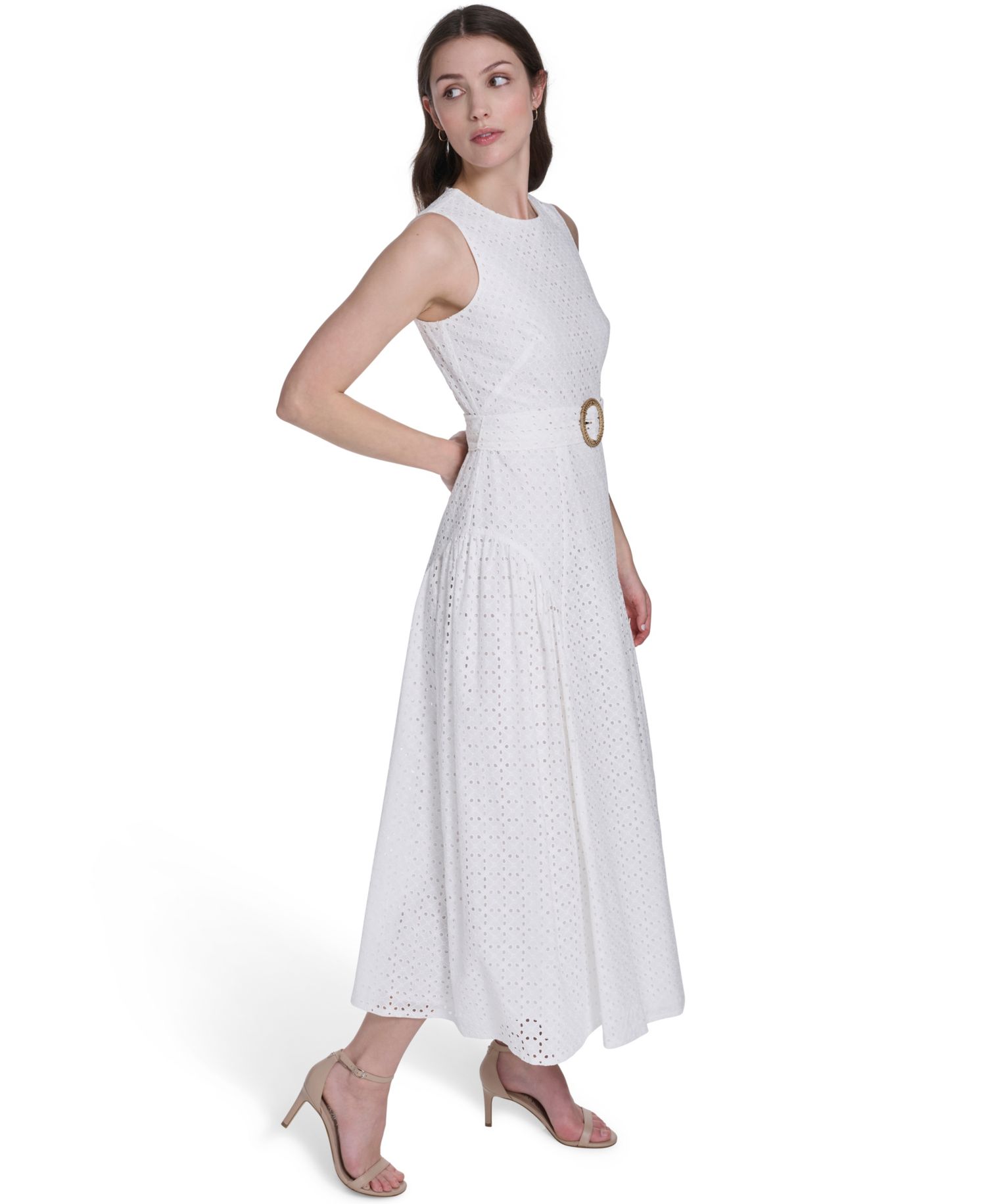 Women's Jewel Neck Midi Dress