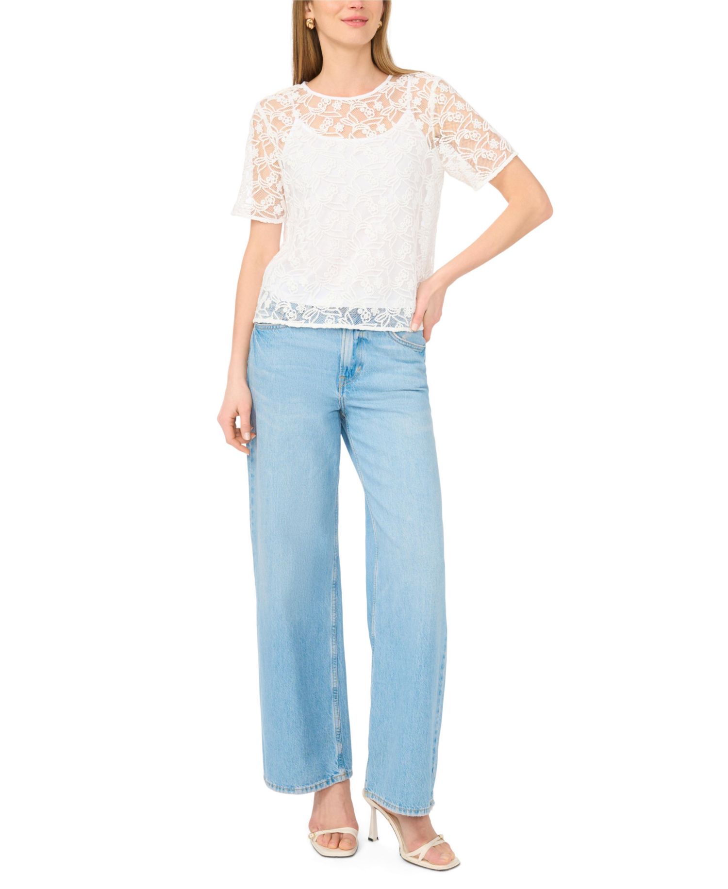 Women's Short-Sleeve Crewneck Blouse