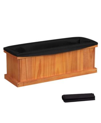 Pine Wood Raised Planter Box with Drainage Holes and Liner,  Garden Bed