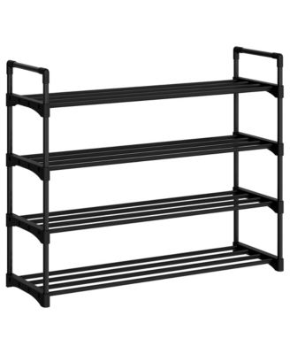 Slim Shoe Rack with Metal Frame and Fabric Shelves, Adjustable Shoe Storage Organizer for Entryway, Bedroom, Closet and Living Room