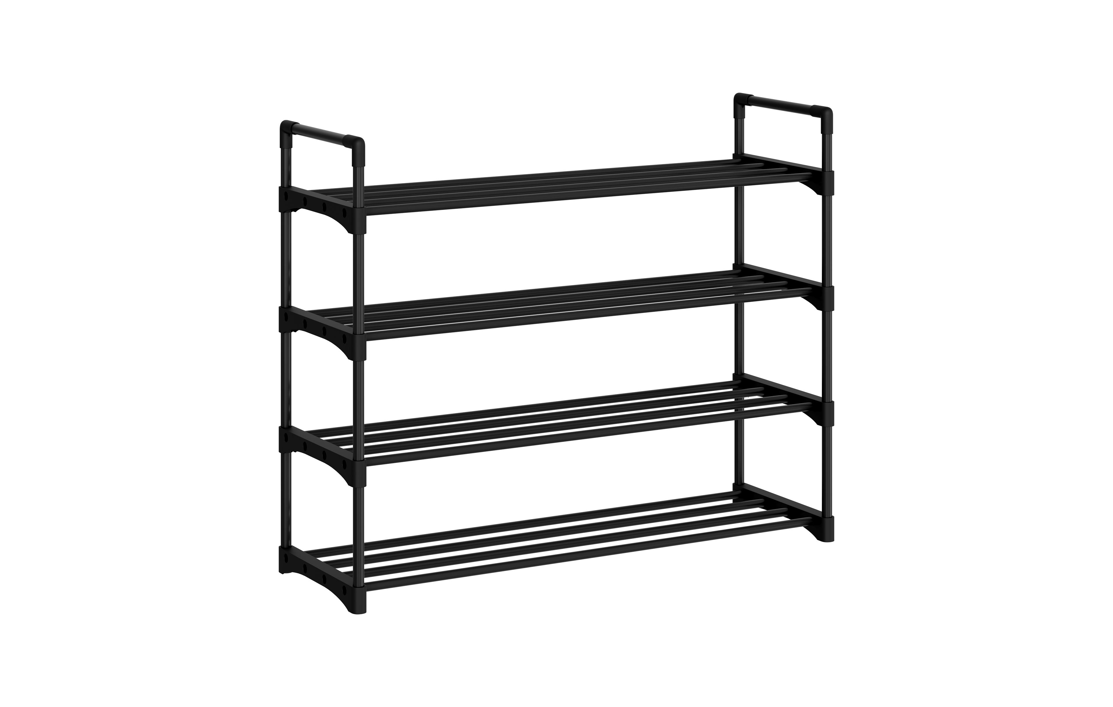 Homfan Slim Shoe Rack with Metal Frame and Fabric Shelves, Adjustable Shoe Storage Organizer for Entryway, Bedroom
