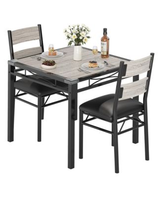 2-Person Dining Table Set with Padded Chairs and Corner Guards