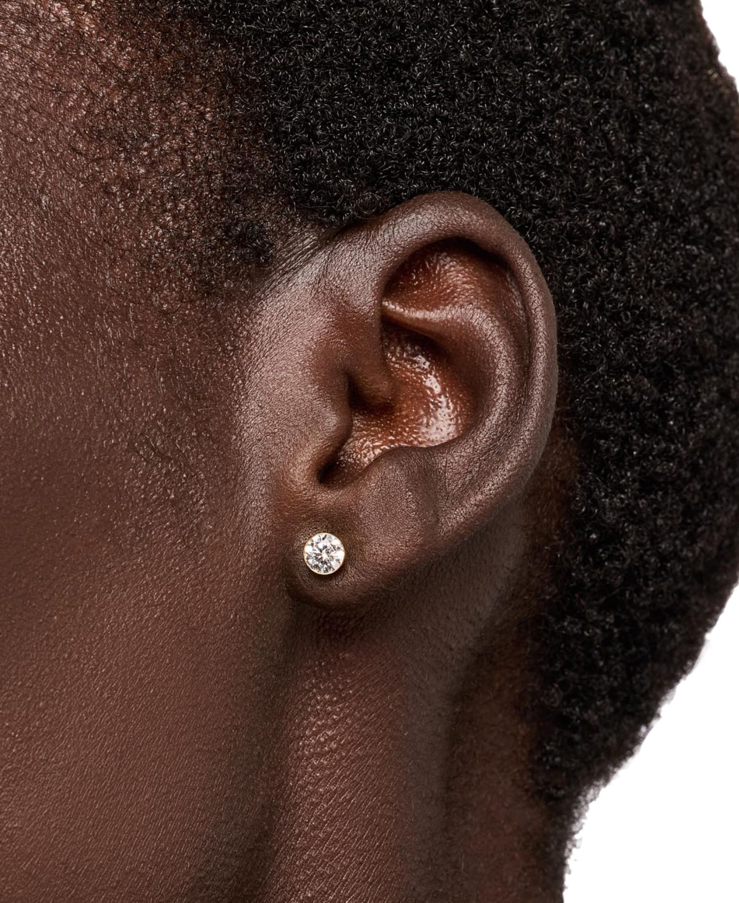 Gold-Plated Invisible Medium Stud Earrings