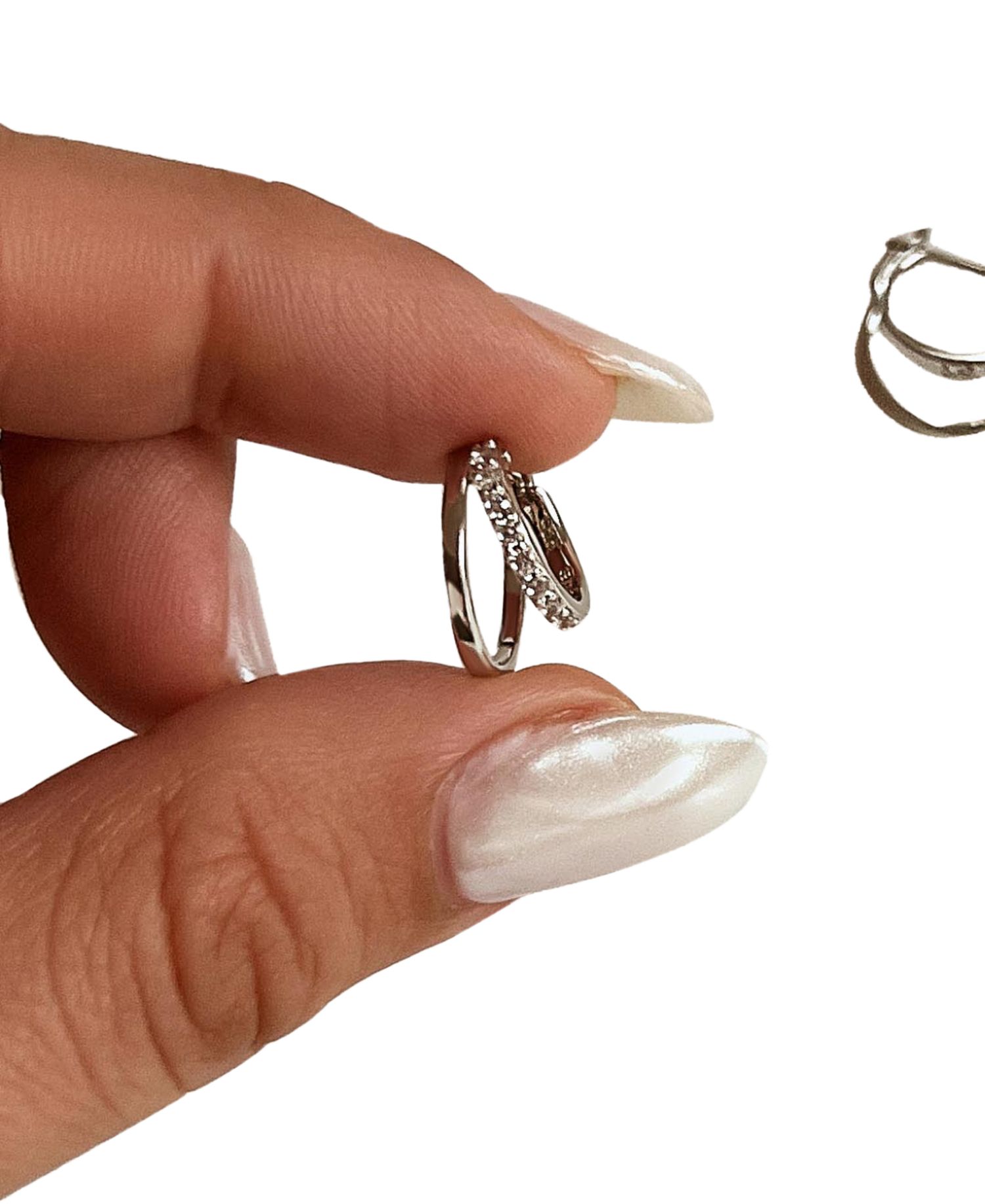 Toda Silver Double Hoop Earrings
