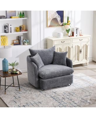 Swivel Sofa Armchair with 3 Pillows.