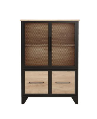 Metal Storage Cabinet with 4 Doors and Shelf
