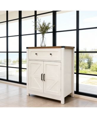 Farmhouse Barn-Door Storage Cabinet/Coffee Bar Buffet