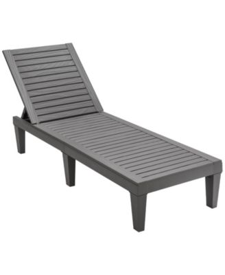 Outdoor Chaise Lounge Chair with 5 Positions Adjustable Backrest