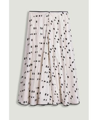 Women's High-Rise Midi Skirt with Print Details