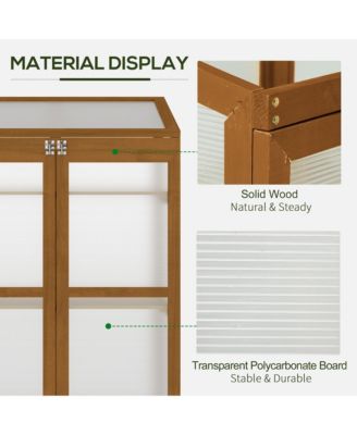 Fir Wood Garden Planter house w/ Panels, Shelves,