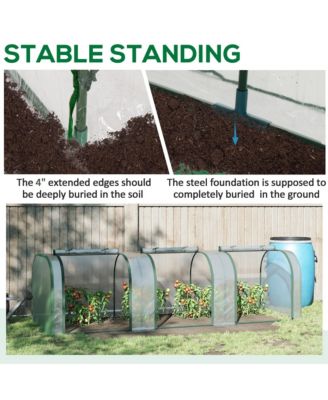 Portable Tunneled house with 3 Zippe Doors, PE Cover