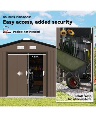 11' x 13' Storage Shed Garden Tool House w/ Vents Doors