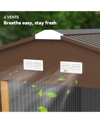 11' x 13' Storage Shed Garden Tool House w/ Vents Doors