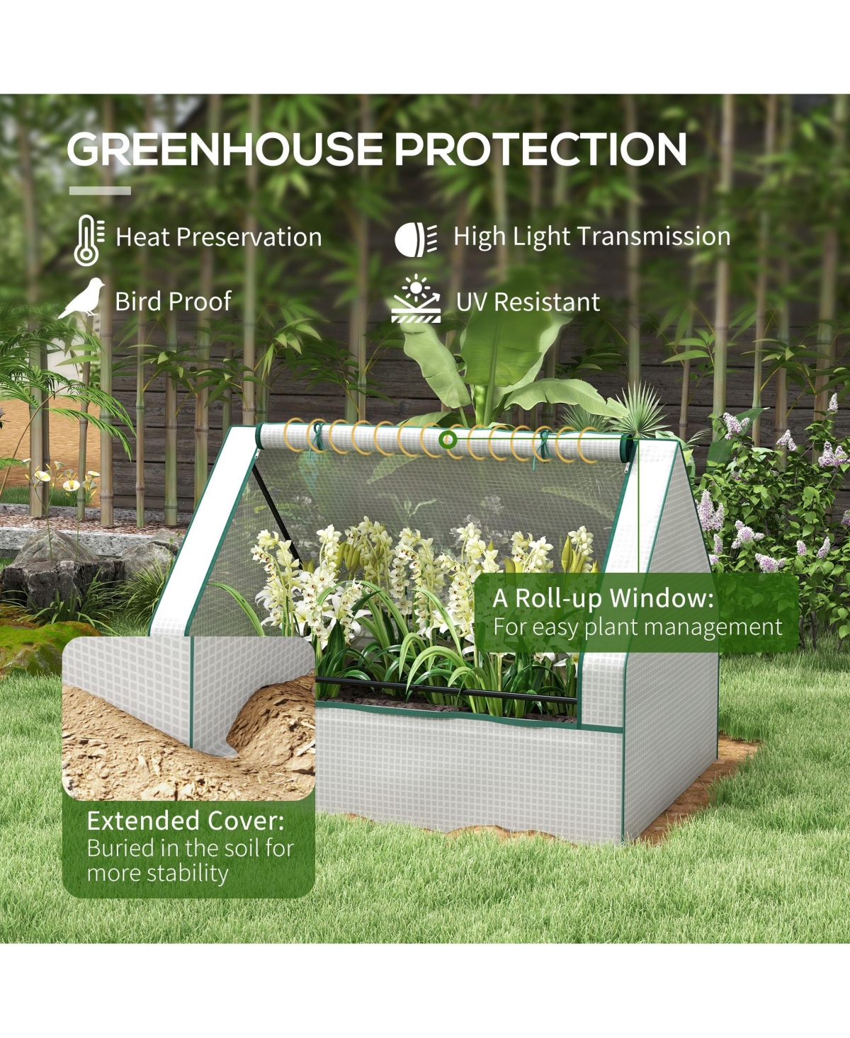 Outsunny Raised Garden Bed with Small house