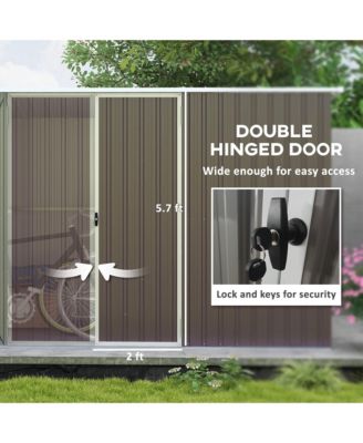 11.2' x 5.6' Metal Outdoor Storage Shed w/ Lock, Colde