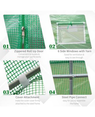 15' x 6' x 7' Walk-In Gardening Plant house w/ PE Cover,