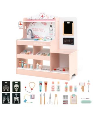 Wooden Medical Playset for Kids 3+ with Stethoscope Toy