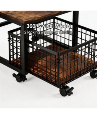 Heavy Duty Rolling Storage Cart with Drawer - Lockable Wheels, for Bathroom, Laundry Room