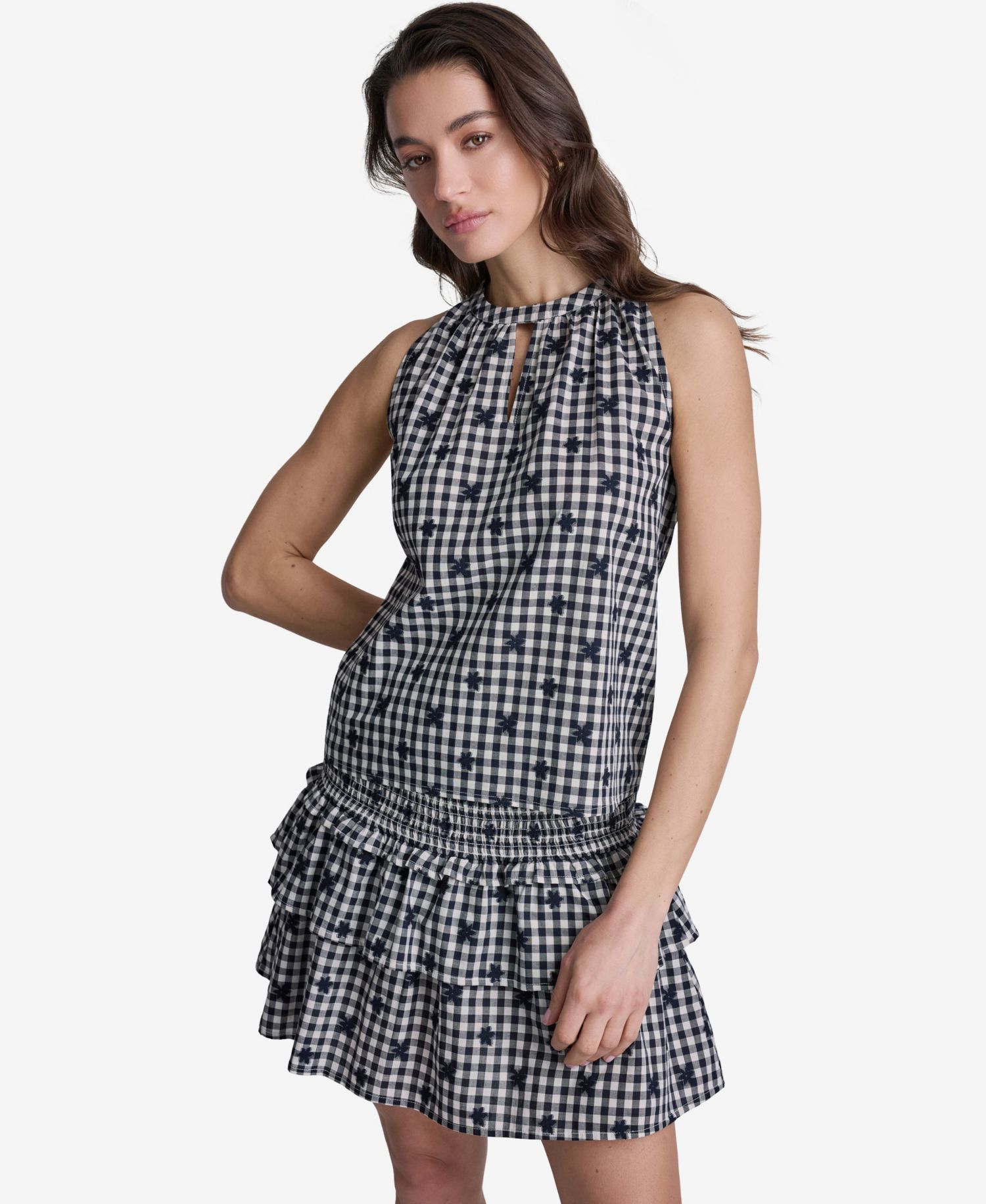 Women's Gingham Halter Neck Sleeveless Top