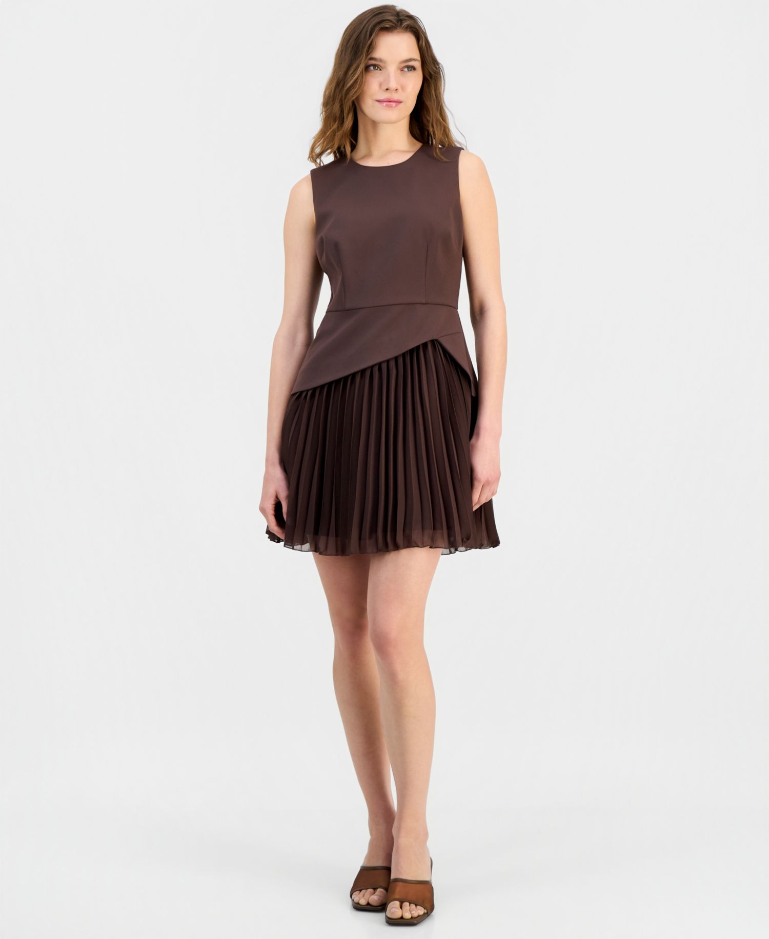 Women's Tailored Crepe Pleated Dress