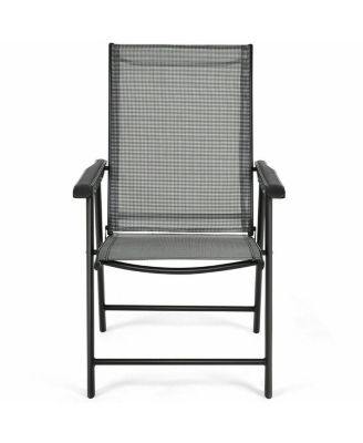 Set of 6 Outdoor Patio Folding Chairs Camping Deck Garden Pool Beach W/Armrest