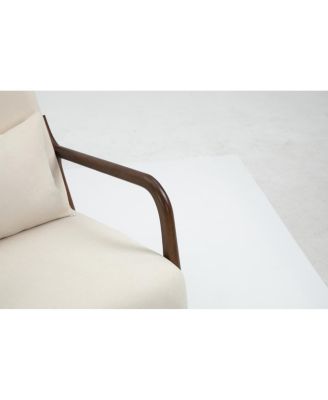 Mid Century Modern Accent Chair with Wood Frame & Waist Cushion