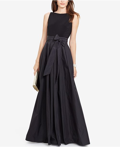 Lauren Ralph Lauren Jersey Combo Gown & Reviews - Dresses - Women - Macy&#39;s