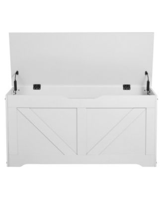 Wooden Kids Storage Bench Toy Box with Safety Lid Hinge