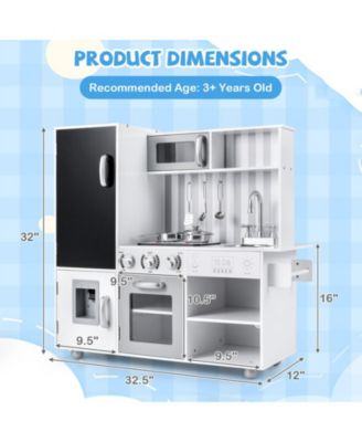 Kids Kitchen Playset with Real Lights and Sounds Pretend Toy