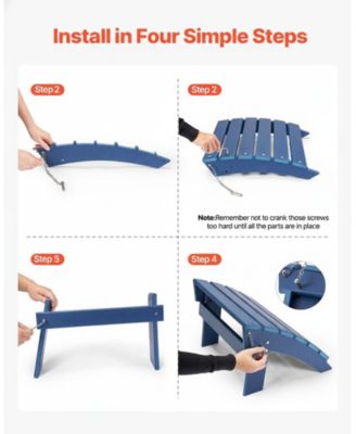 HDPE Folding Adirondack Ottoman Footrest, Weather-Resistant