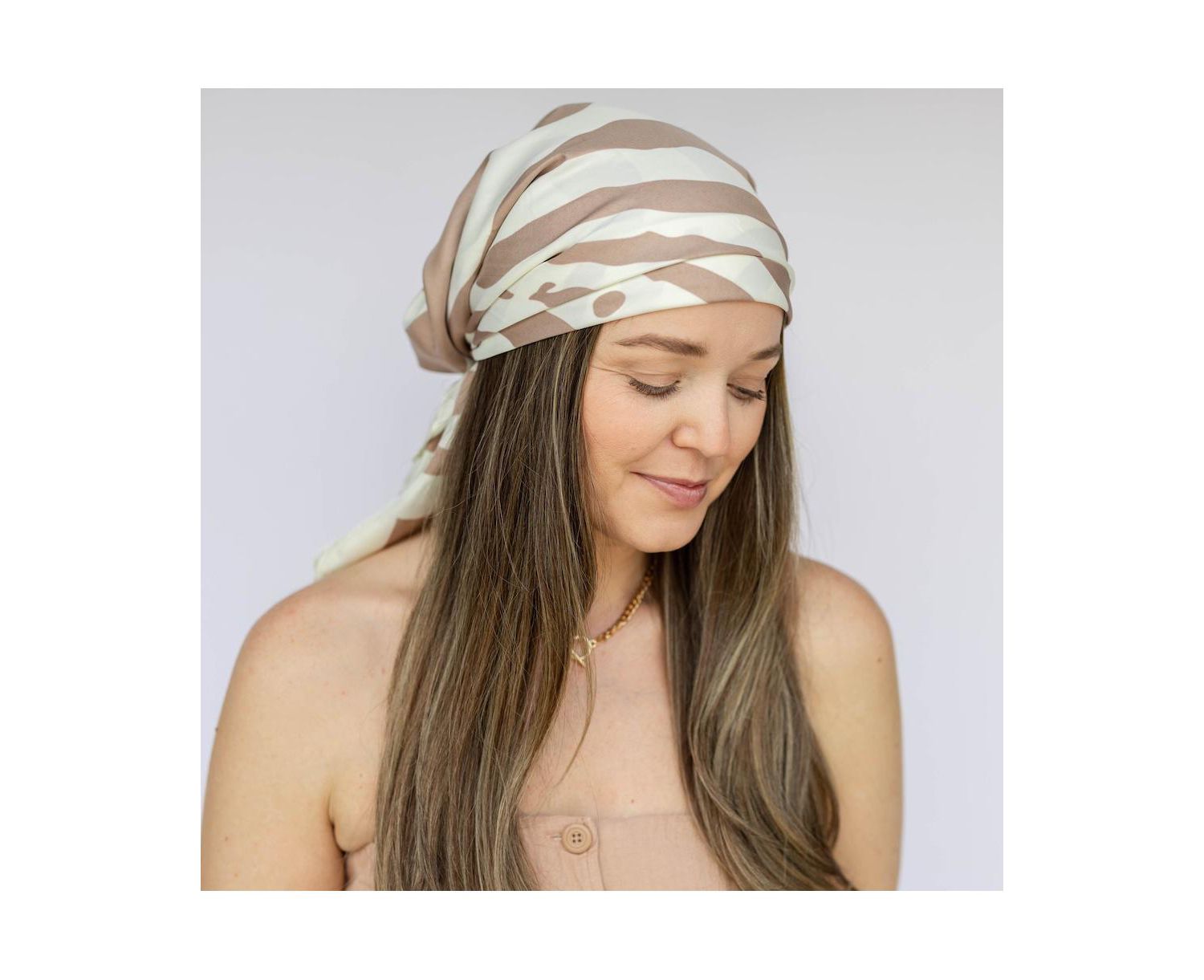 Women's Satin Striped Headscarf