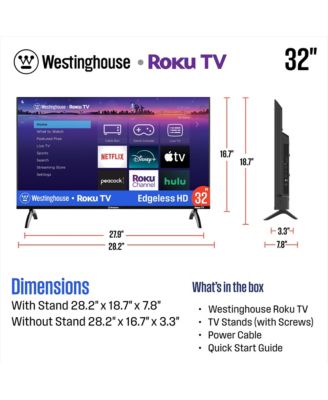 32" Roku Smart TV – 720p HD LED with Wi-Fi, Flat Screen Compatible with Apple HomeKit, Alexa, Google Assistant