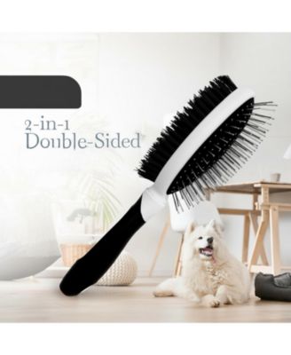 Aronkl Steel Pin Nylon Bristle Pet Brush for Dogs Cats - Black 77$