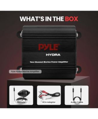 2-Ch. Waterproof Rated Marine Amplifier 400 Watts RMS with RCA Adapter