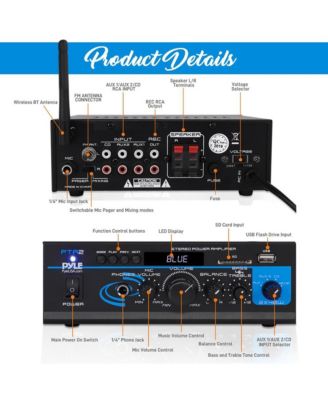Mini Stereo Power Amplifier with Bluetooth, USB, SD and FM