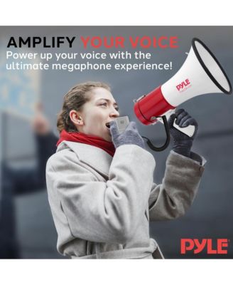 Megaphone Speaker with Talk & Siren Modes, Handheld Microphone, MP3,USB Reader, Aux Input