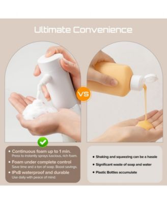 Electric Foaming Shampoo Dispenser with Scalp Brush Rechargeable IPX8 MultiPurpose