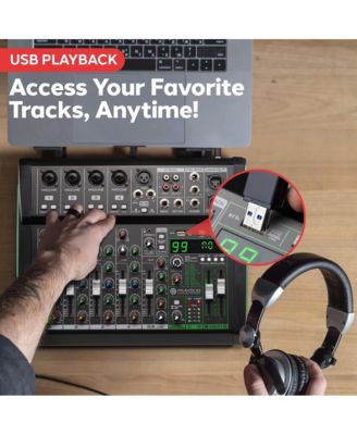 8-Ch. Audio Sound Mixer - Bluetooth Studio Mixer - DJ Controller Audio Mixing Console