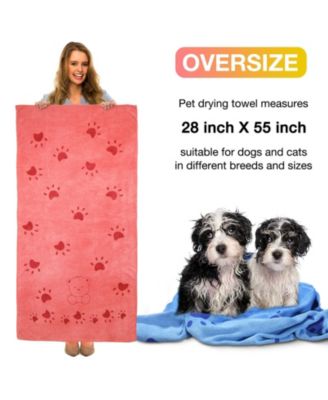 Paws Pattern Microfiber Pet Towel, 55" x 28"