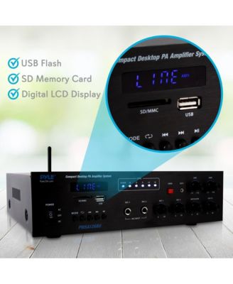 500W Bluetooth PA Public Address Amplifier Receiver - Compact Desktop Audio System
