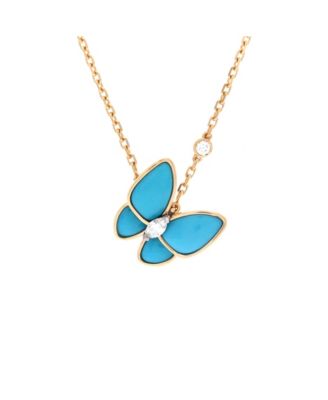 Pre-Owned Van Cleef & Arpels Two Butterfly Pendant Necklace - 18k yellow gold