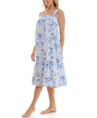 Women's Sleeveless Square Neck Tiered Nightgown