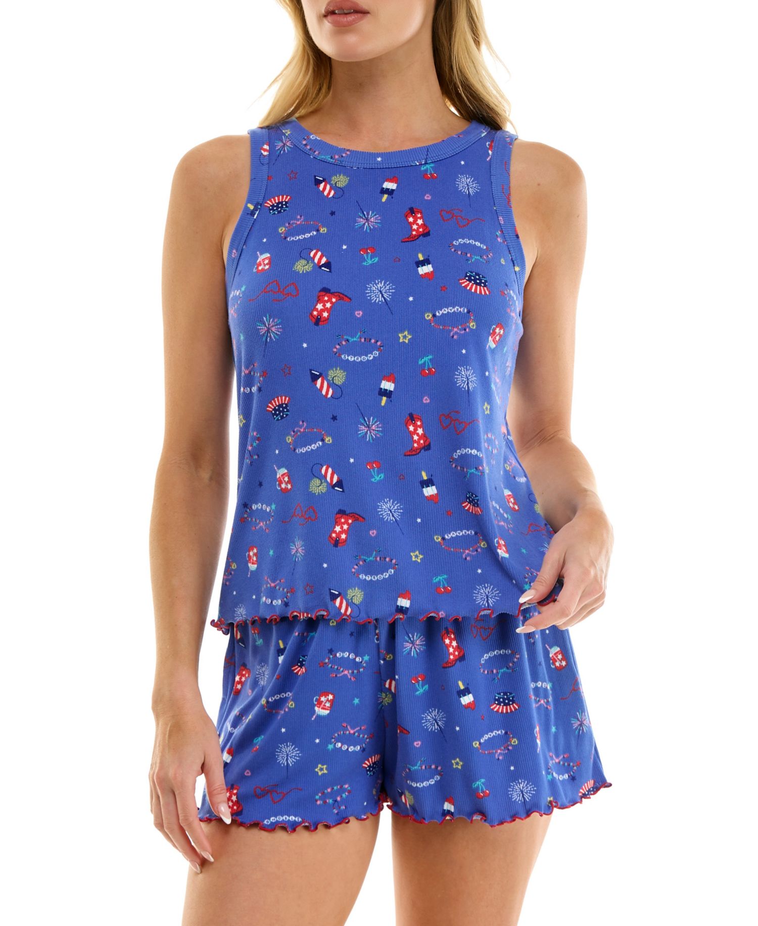 Women's Crewneck Top and Pull-On Shorts, 2-Piece Set