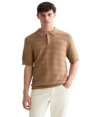 Men's Regular-Fit Pointelle Knitted Polo Shirt