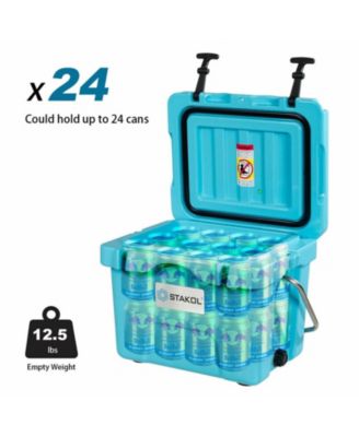 16-Quart Portable Insulated Hard Cooler with 4-Day Ice Retention and 2 Cup Holders