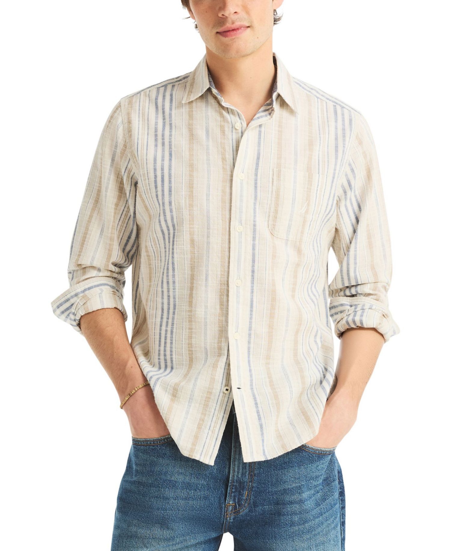 Men's Long-Sleeve Stripe Shirt